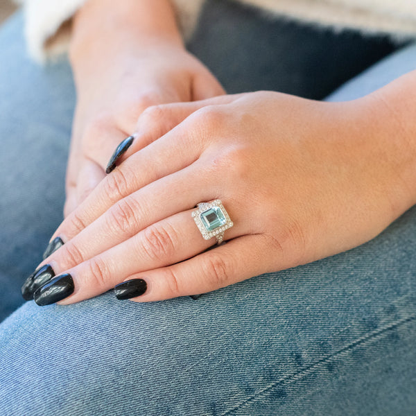 Light blue gemstone ring
