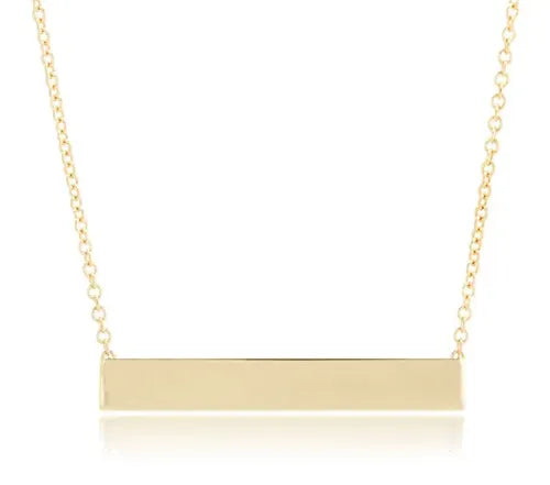 Engravable gold bar necklace