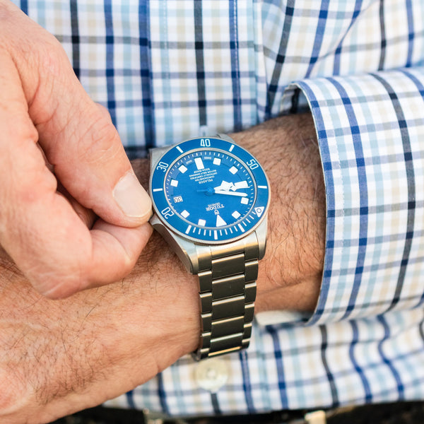 mens blue Tudor watch