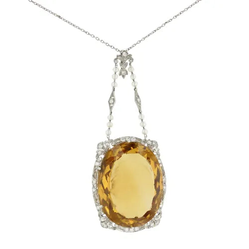 Yellow gemstone necklace