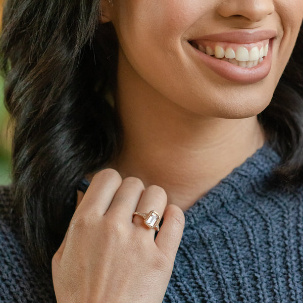 Rose gold and diamond ring