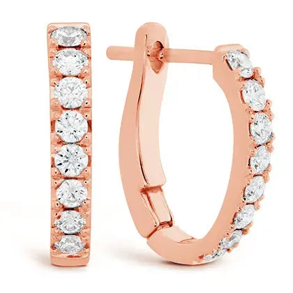 Hearts on fire rose gold diamond earrings