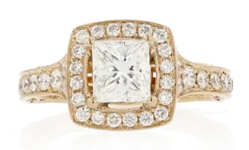 Princess cut diamond estate ring