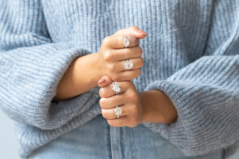 Engagement Rings on Hands