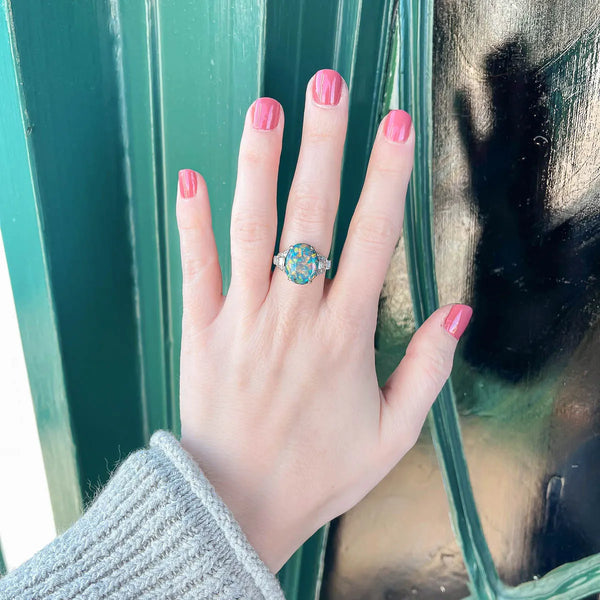 Oval opal ring