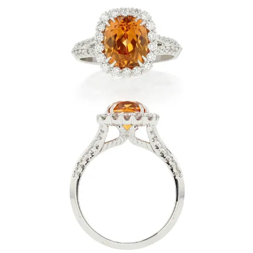 Orange gemstone ring