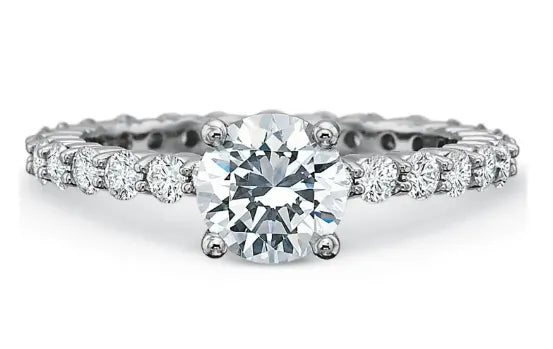 Precision set diamond ring