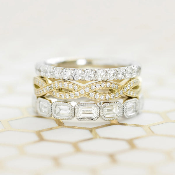 Diamond stackable rings
