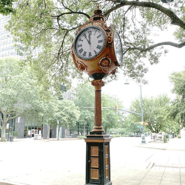 sylvans clock outside store