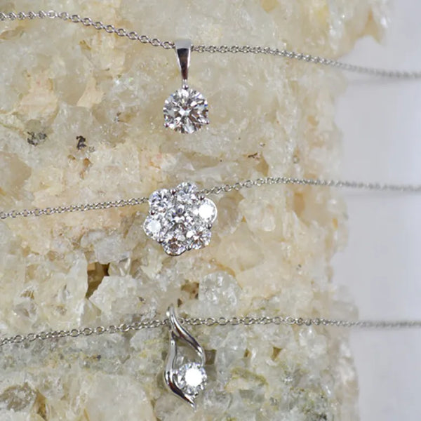 Three diamond necklaces