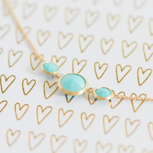 Turquoise gold necklace