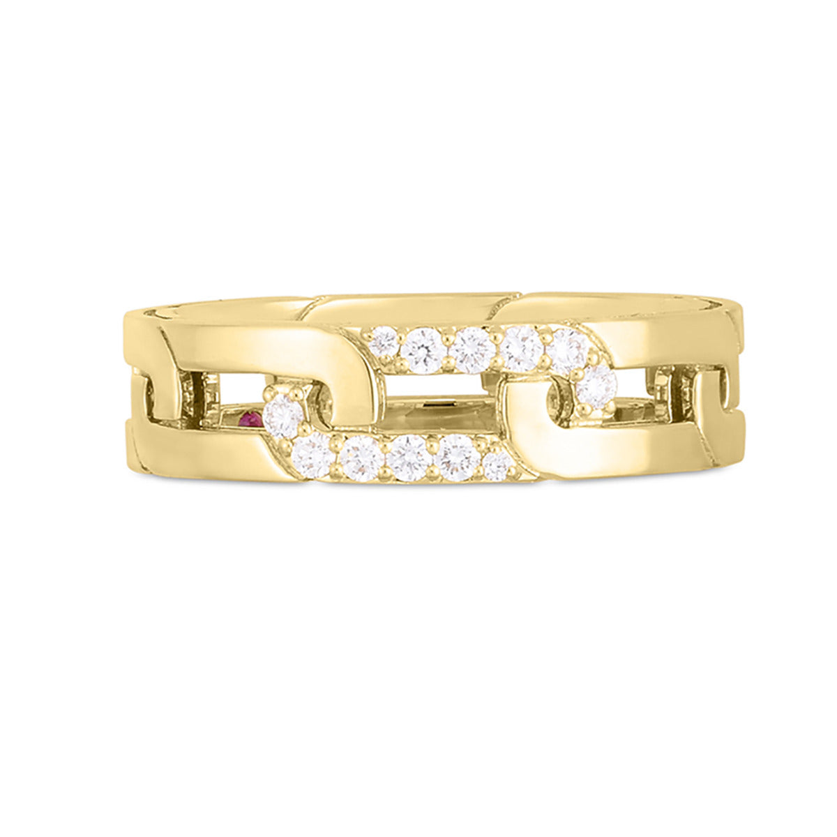 18K Yellow Gold Navarra Slim Ring Band | Sylvan\'s Jewelers