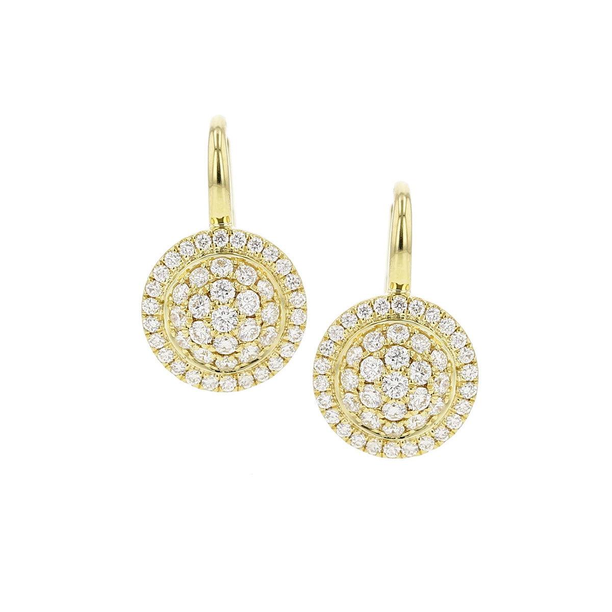 Gold and Diamond Circle Spear Earrings | Sylvan\'s Jewelers