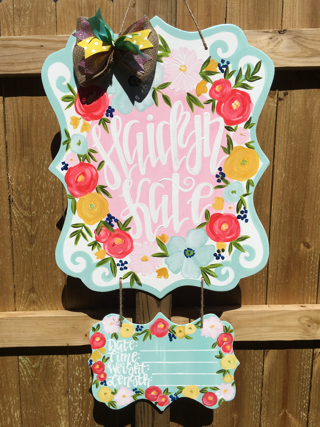 Floral Elephant Hospital Door Hanger – Sparks Of Love