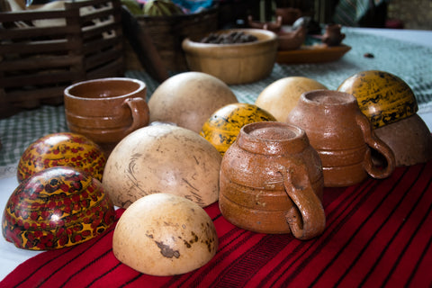 jicaras used to drink ceremonial cacao