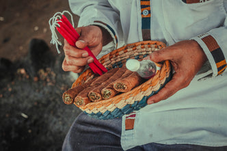 Mayan candles used in spiritual ceremony.