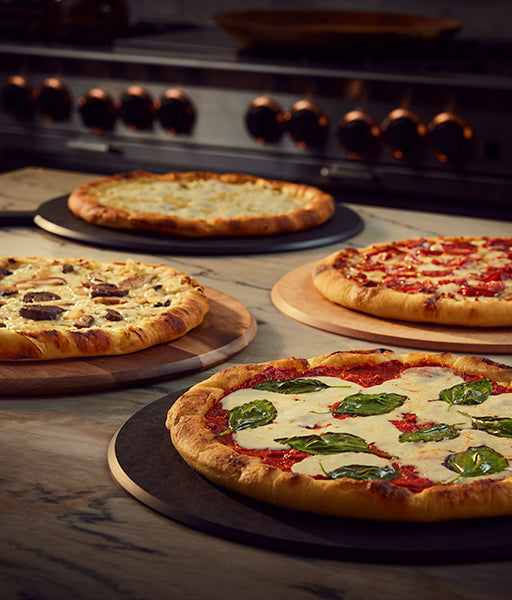 Hearth & Fire™ pizzas: The Margherita, The Mushroom, The Pepperoni and The Bianca
