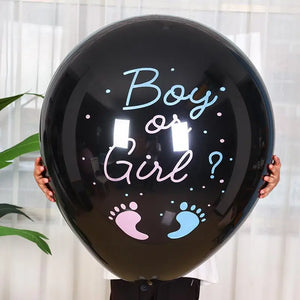 36-in Huge Black Gender Reveals Balloons Boy or Girl Large Latex Balloon Gender Show Party Decoration Gender Disclosure Ceremony - Kenasharstyles