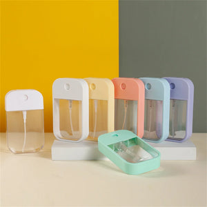 45ml Transparent Spray Empty Bottle Sanitizer Case Perfume Bottling With Bottle Disinfectant Random Hand Cover Refillable Bottle - Kenasharstyles