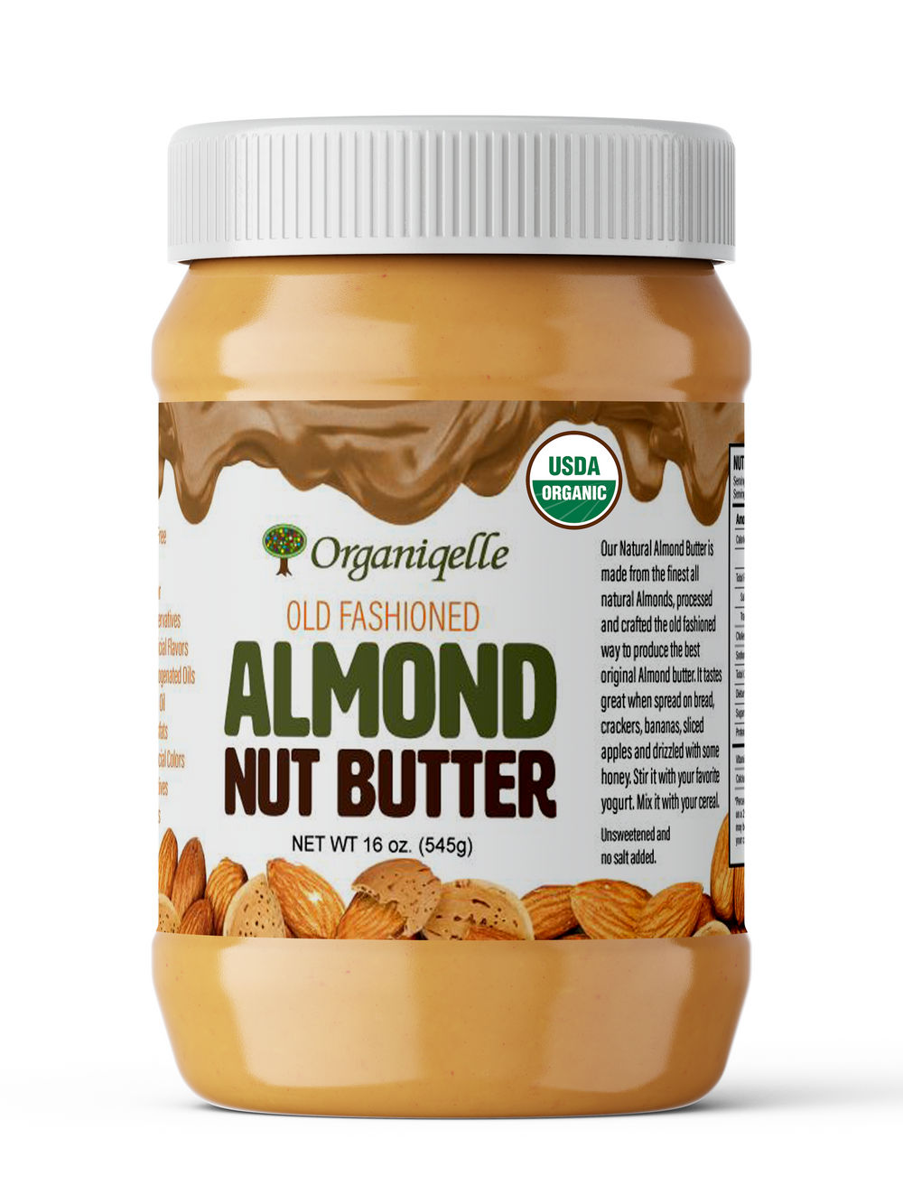 Organic Creamy Almond Butter Organiqelle