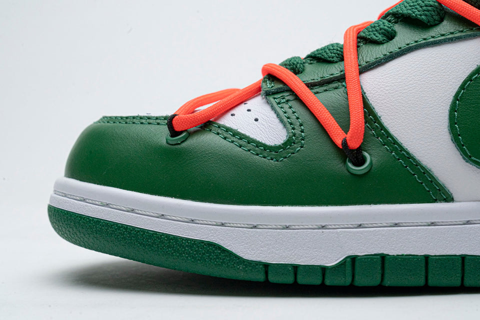 off white x dunk low pine green