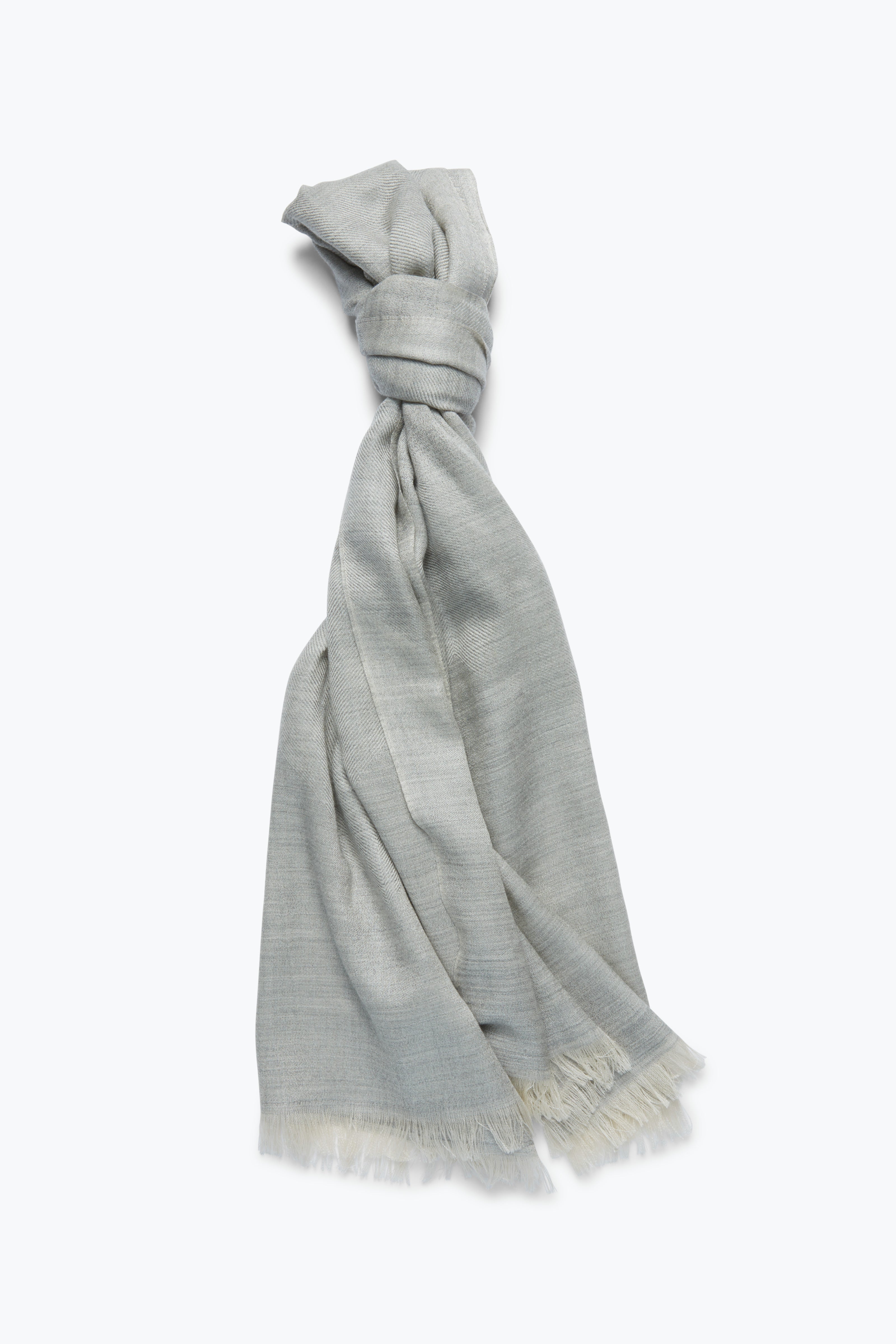 Fading Chevrons Scarf (Pearl Cashmere Silk)