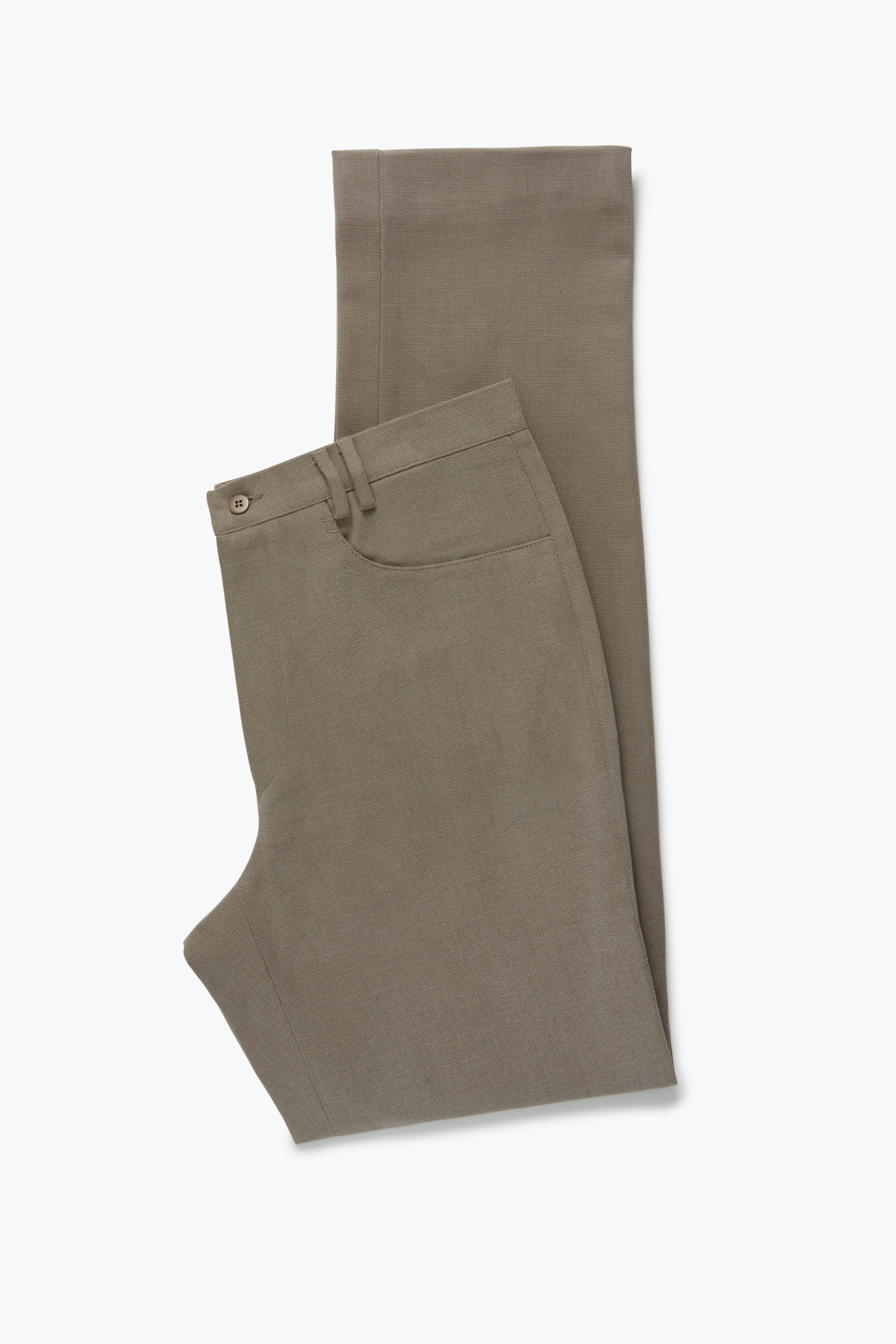 5 Pocket Washable Trouser (Taupe Basketweave Cotton)