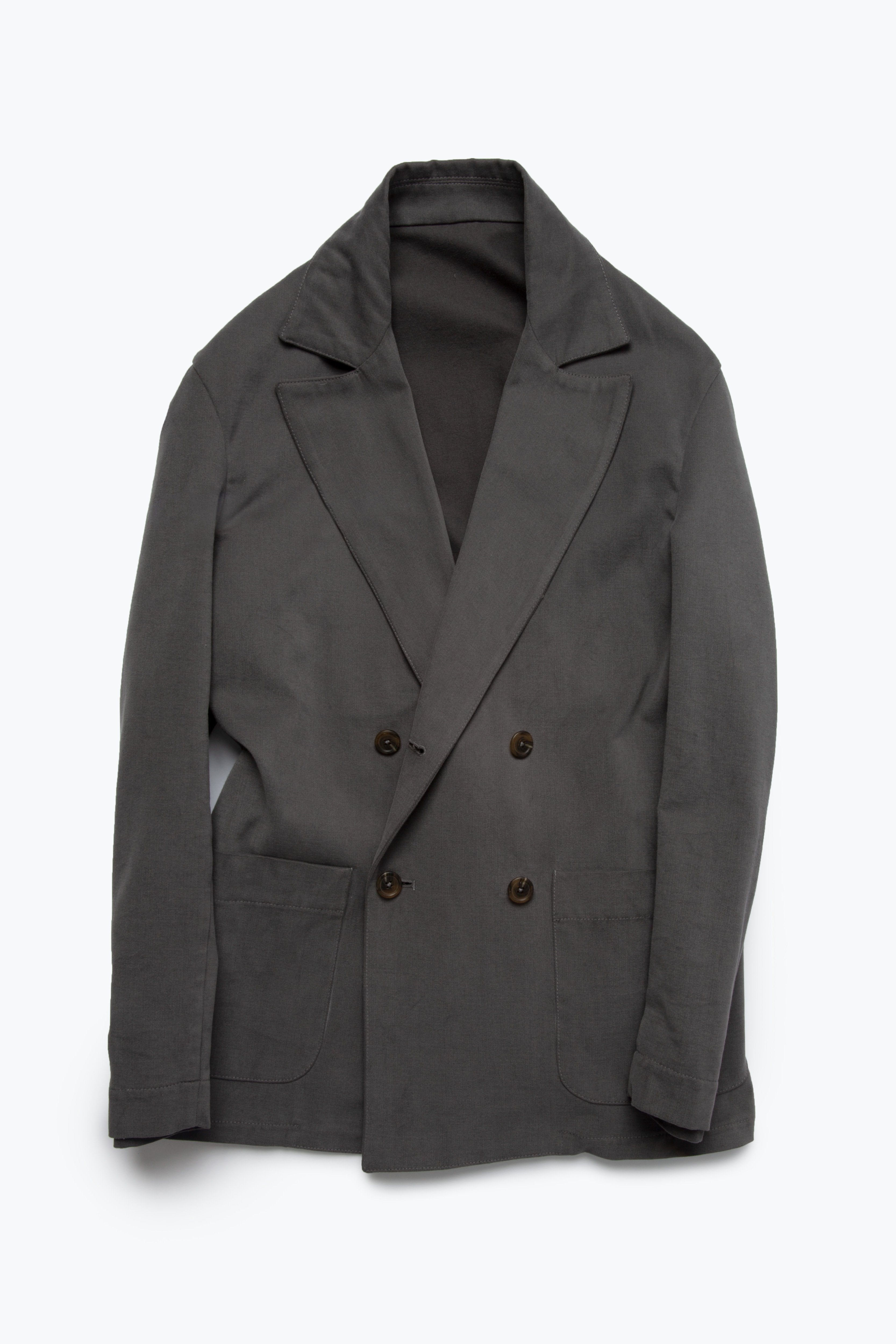 MTO - Double Breasted Shirt Jacket (Anthracite Peached Cotton)