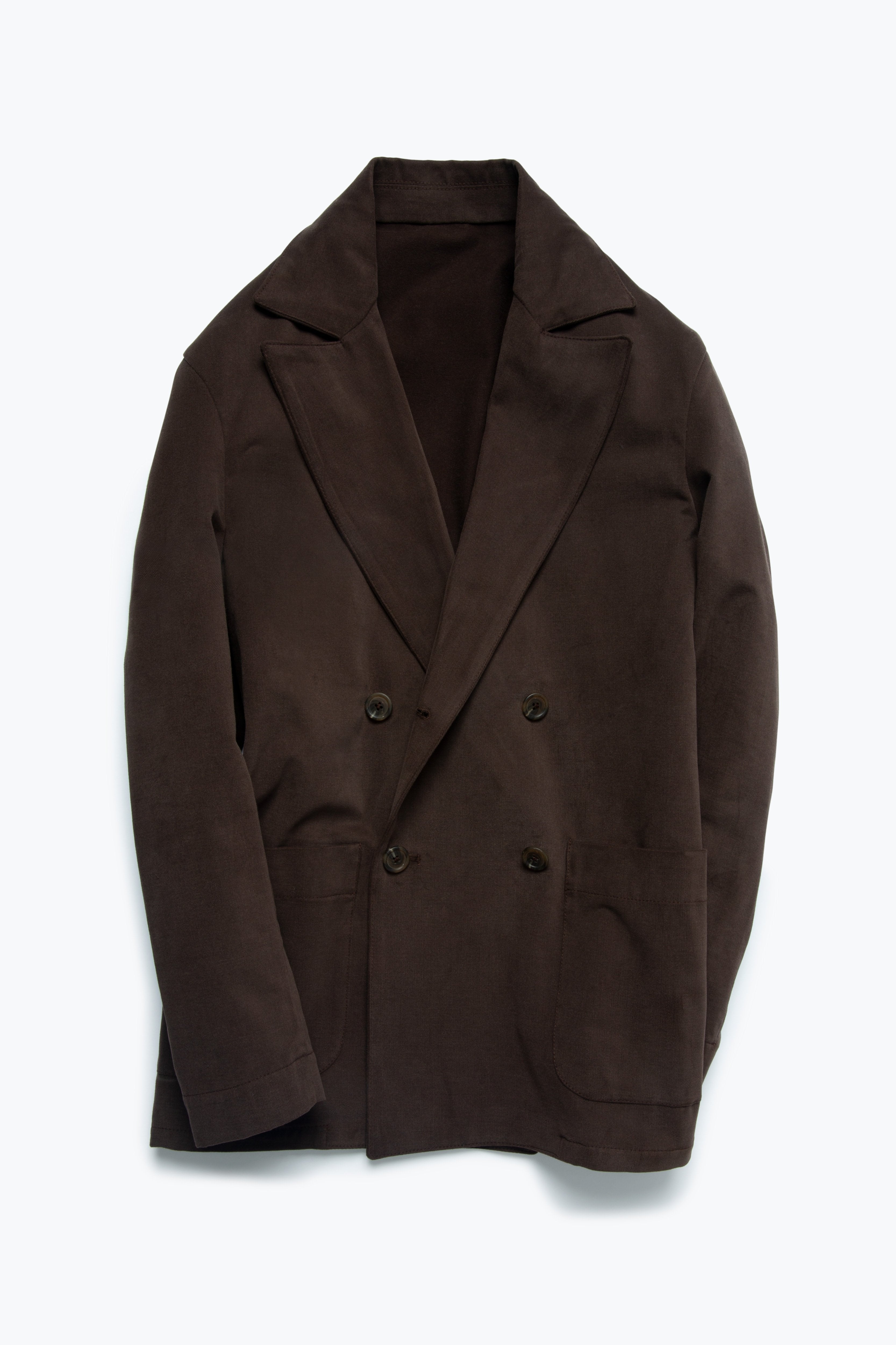 MTO - Double Breasted Shirt Jacket (Chocolate Peached Cotton)