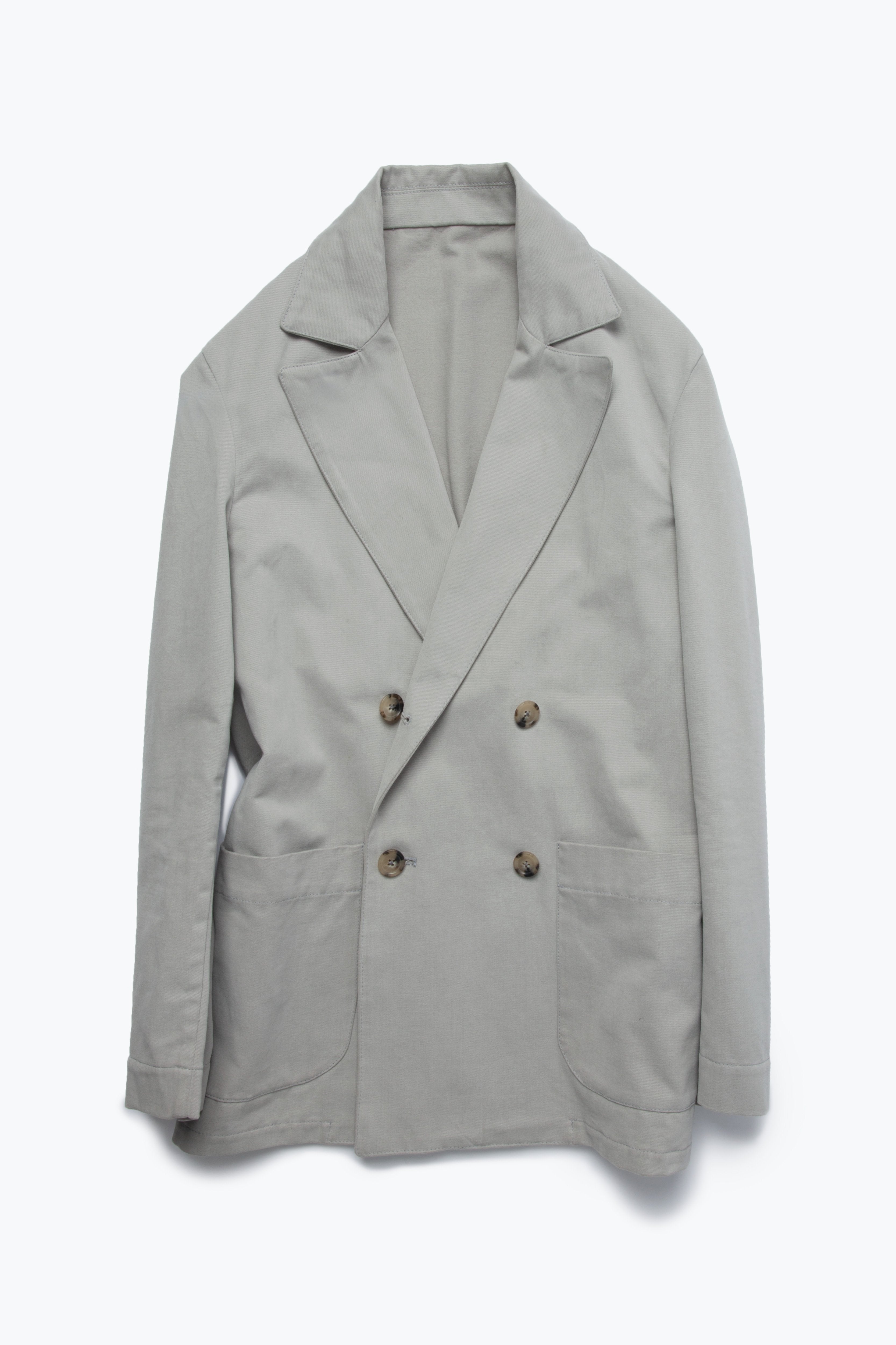 MTO - Double Breasted Shirt Jacket (Stone Peached Cotton)