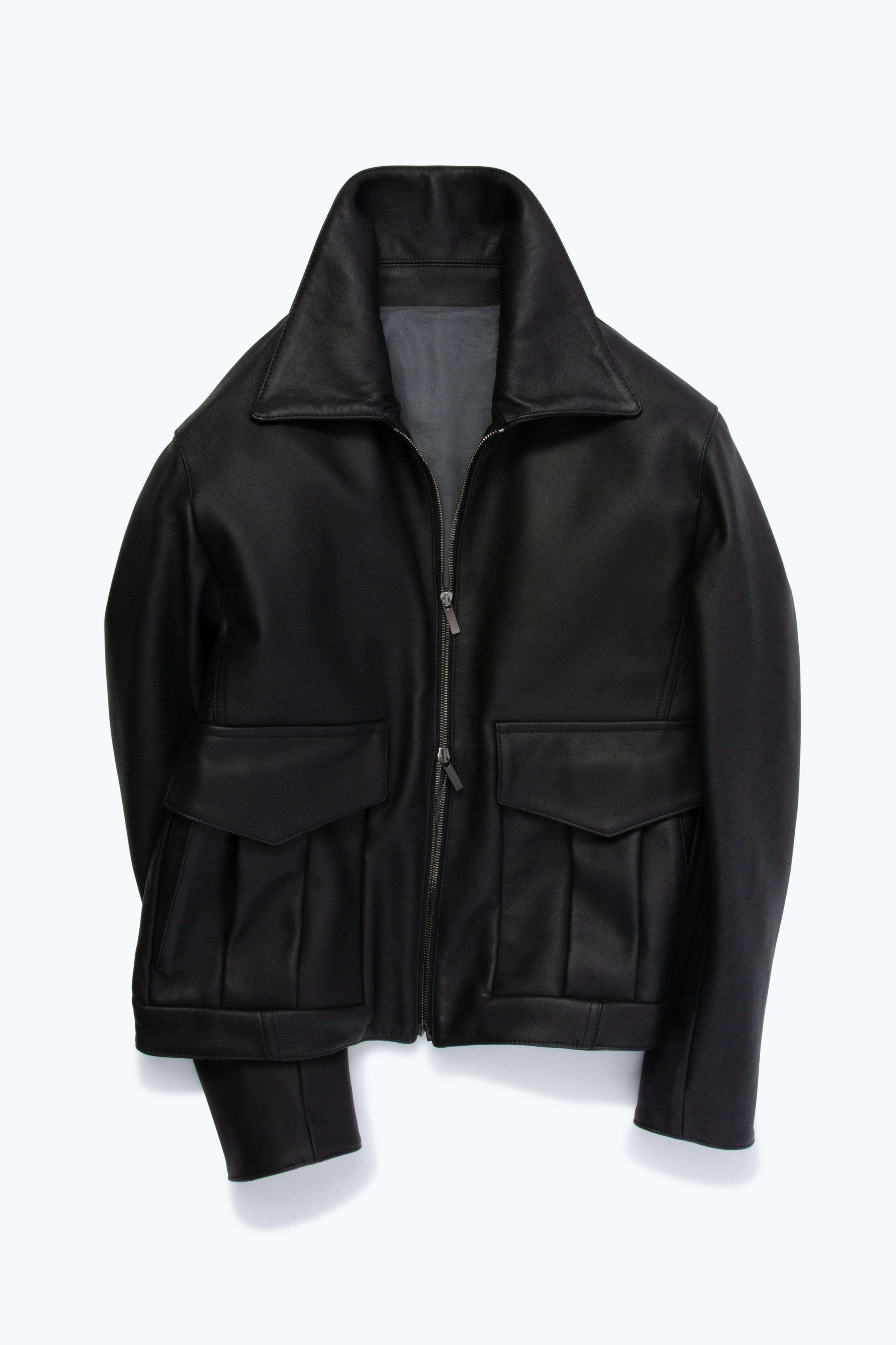 MTO - Flight Jacket (Black Plong  Leather)