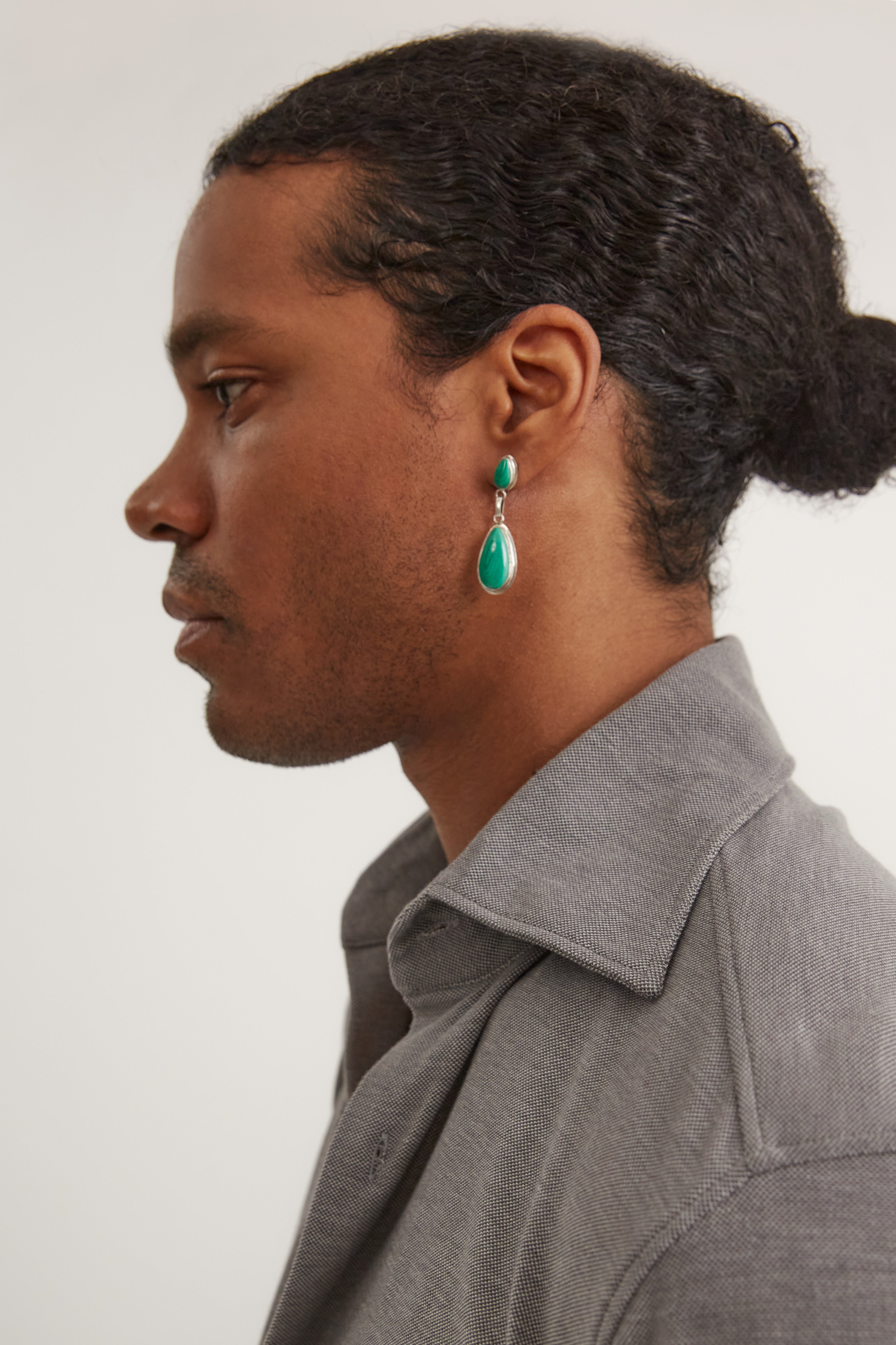 Drop Earrings (Malachite)