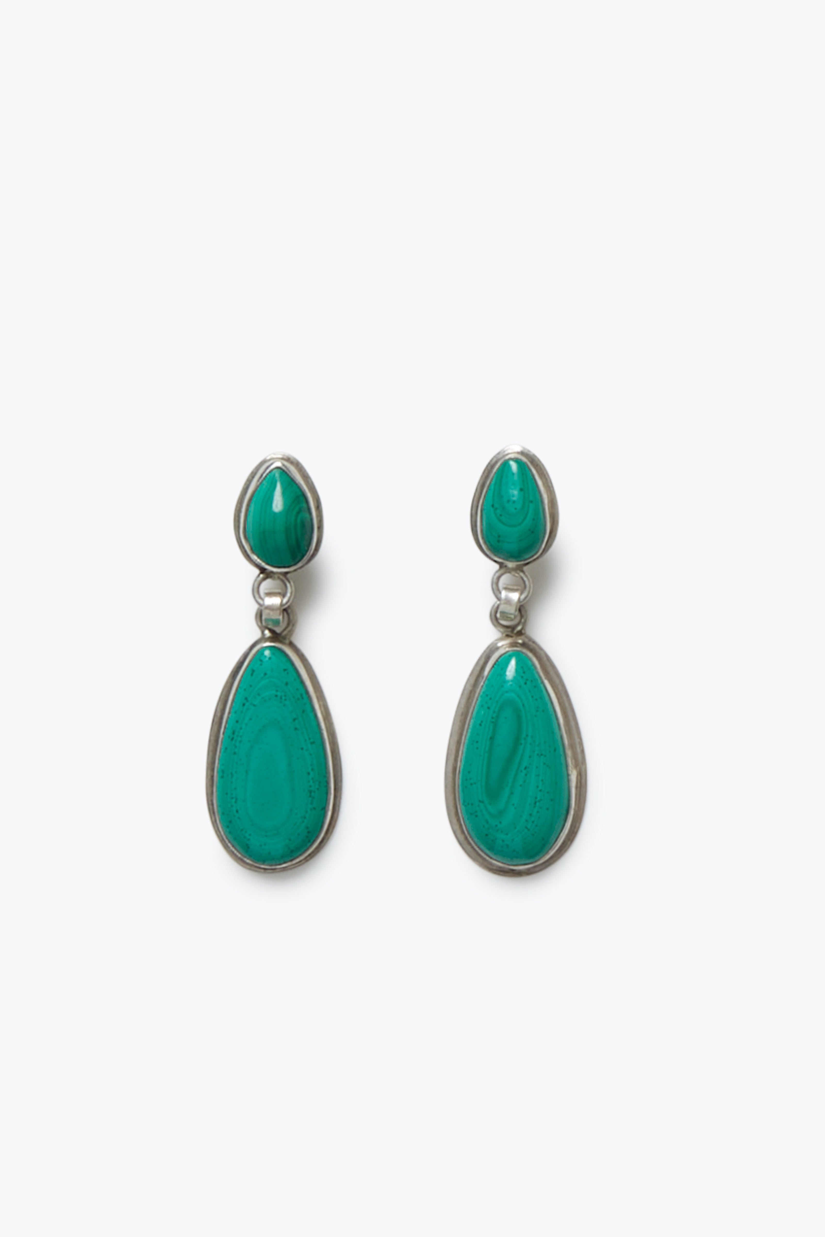 Drop Earrings (Malachite)