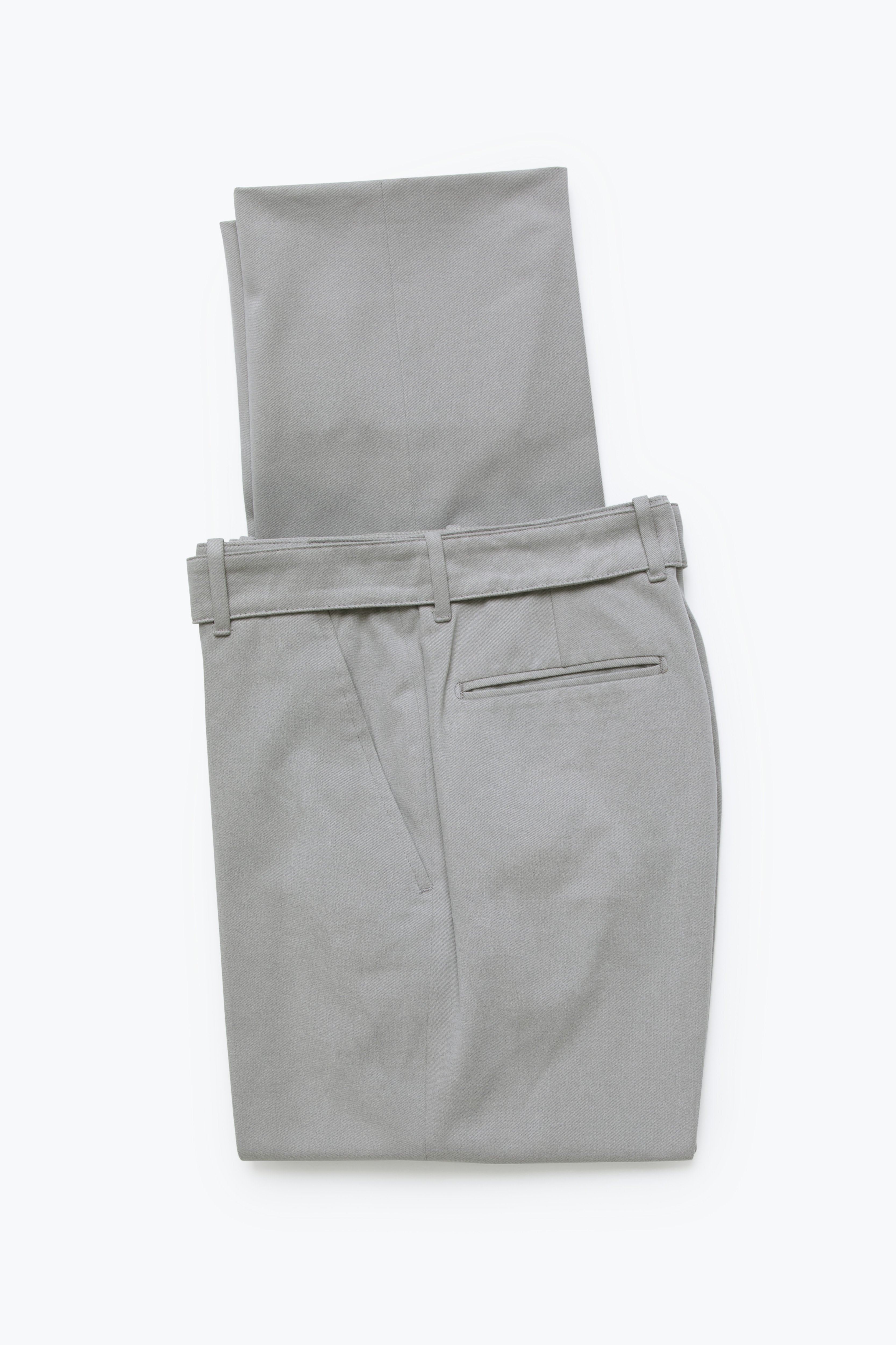 MTO - Plain Front Washable Trousers (Stone Peached Cotton)