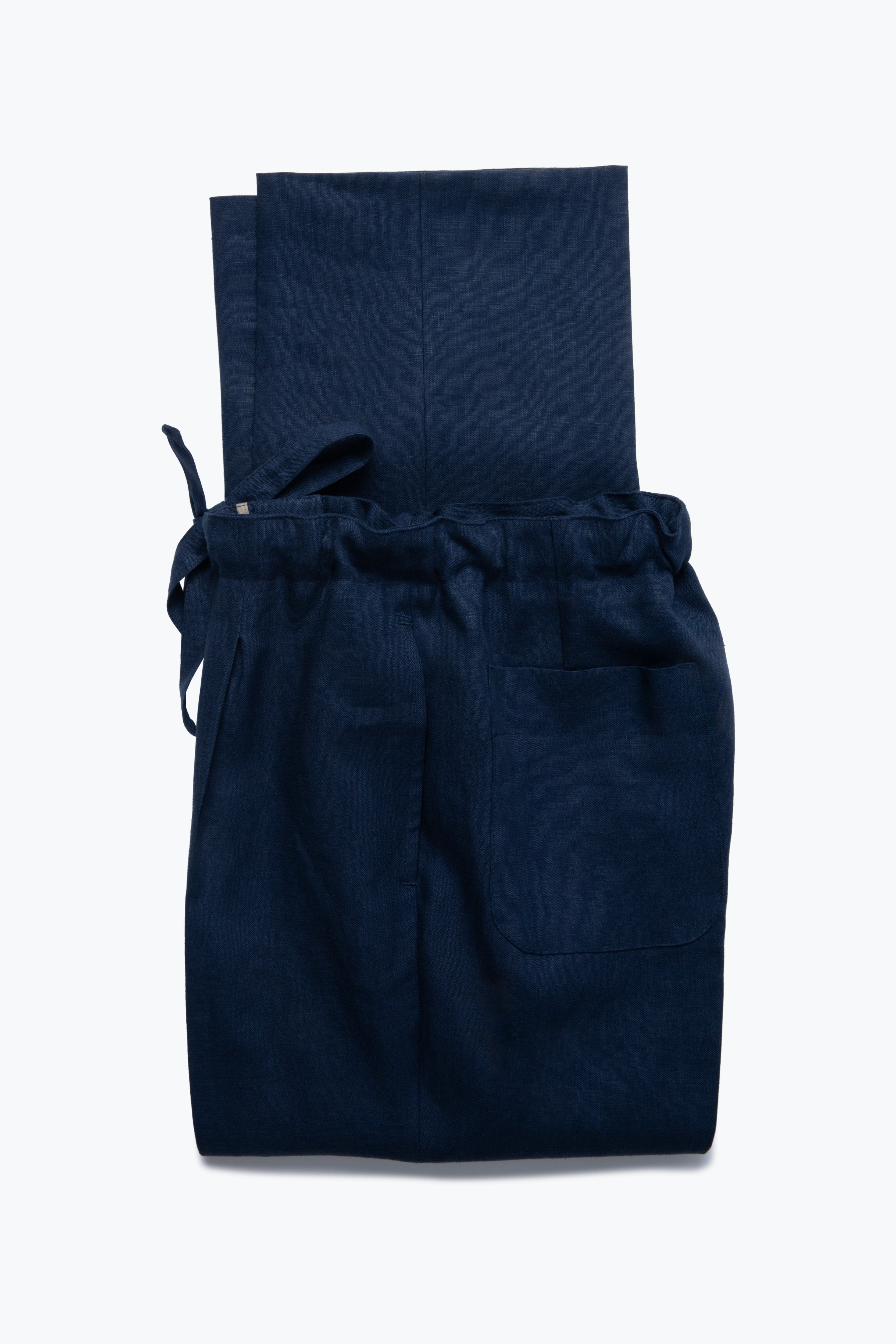 MTO - Drawstring Trousers (Indigo Washed Linen)