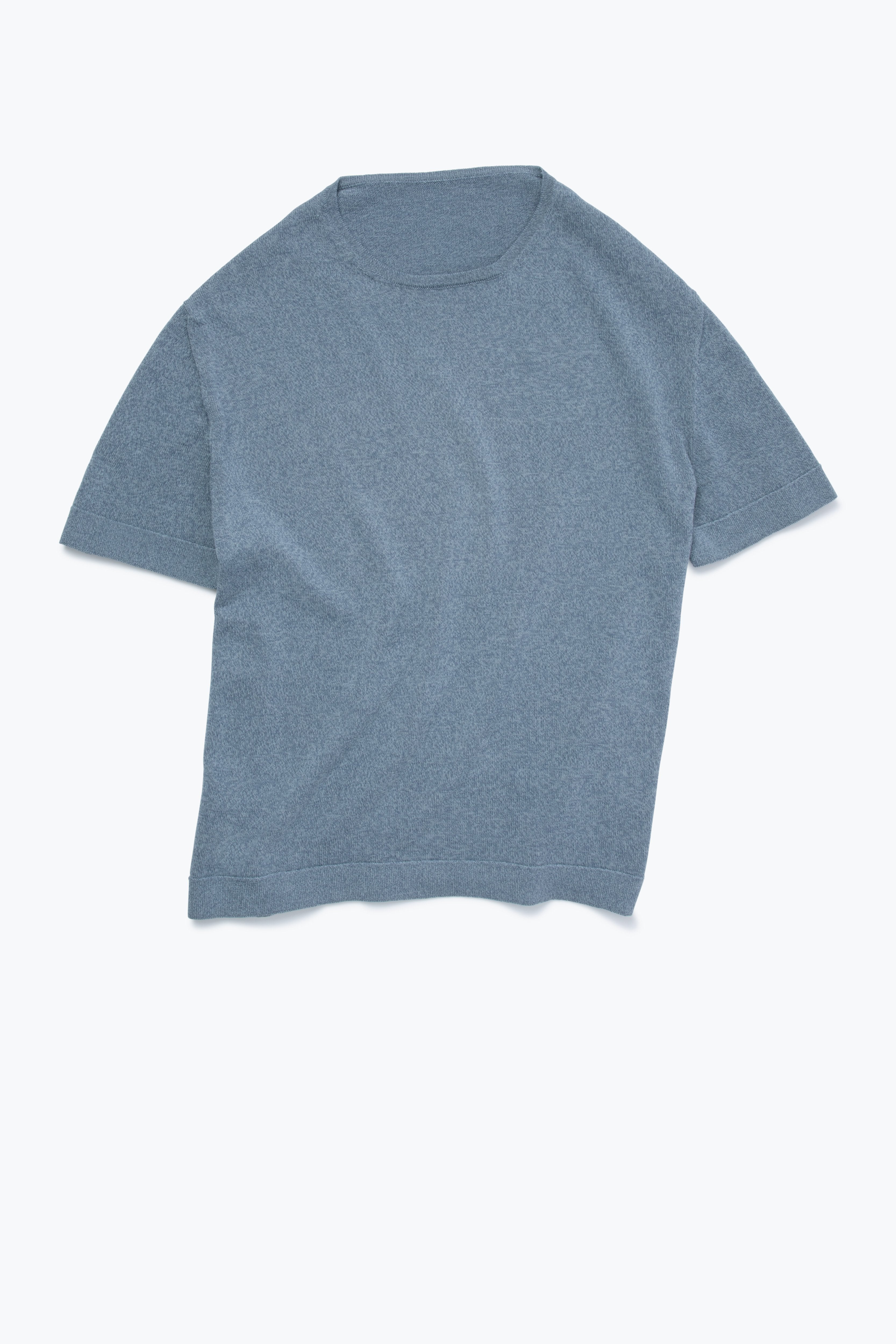 MTO - Short Sleeve Knit T-Shirt (Washed Indigo Cotton Moulin )