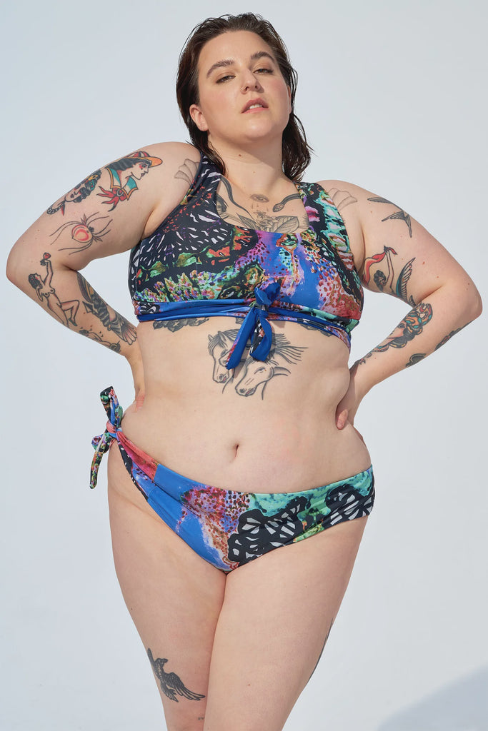 ROXY REVERSIBLE – Bikini top in Navy blue and Oscar print