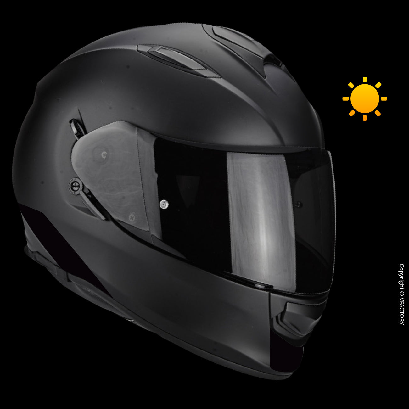 Autocollant casque moto sourire inquiétant - TenStickers