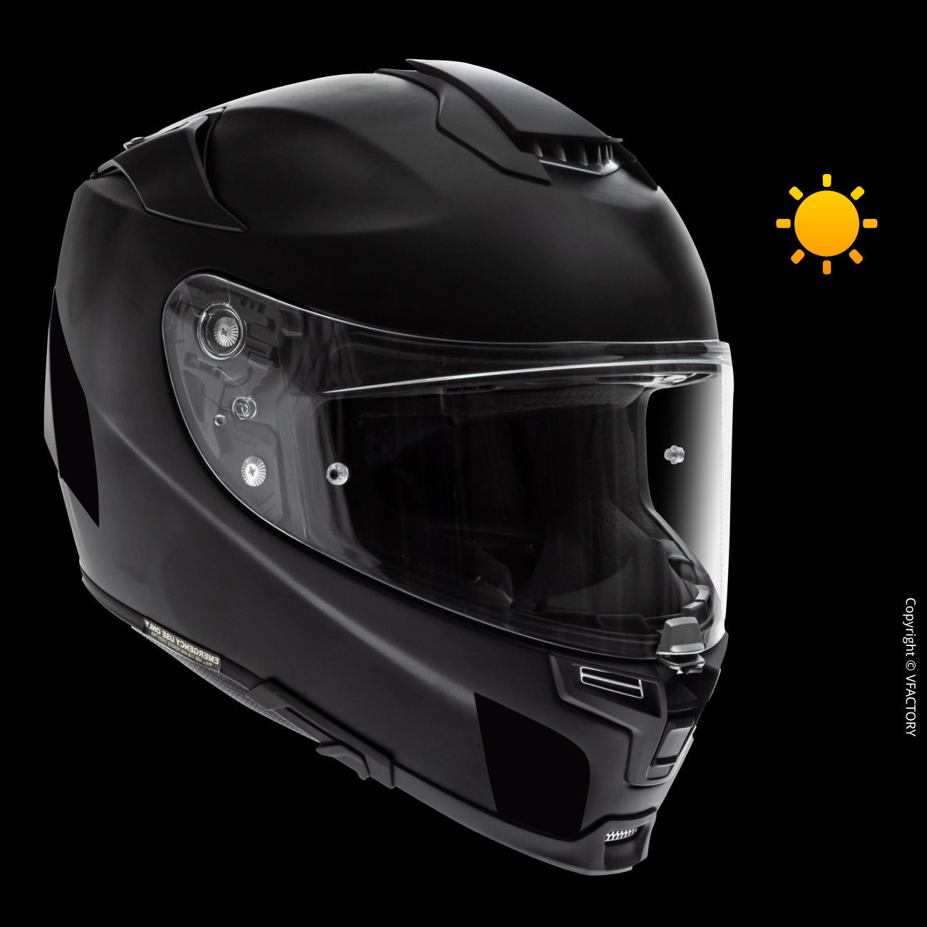 Autocollant casque moto sourire inquiétant - TenStickers