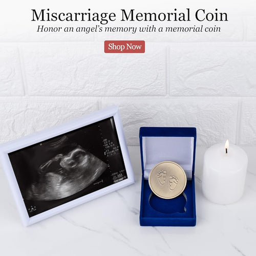 miscarriage gift - miscarriage memorial coin with sonogram picture and mourning candle