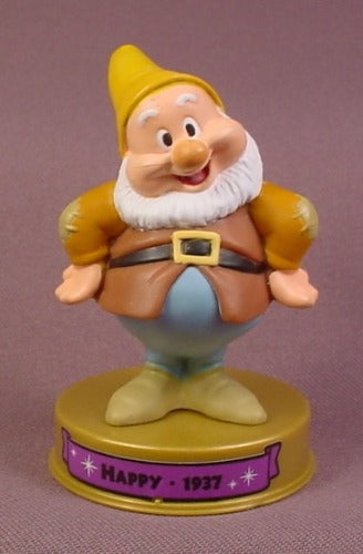 Disney 100 Years Of Magic Happy Dwarf Pvc Figure On A Base Rons Rescued Treasures 