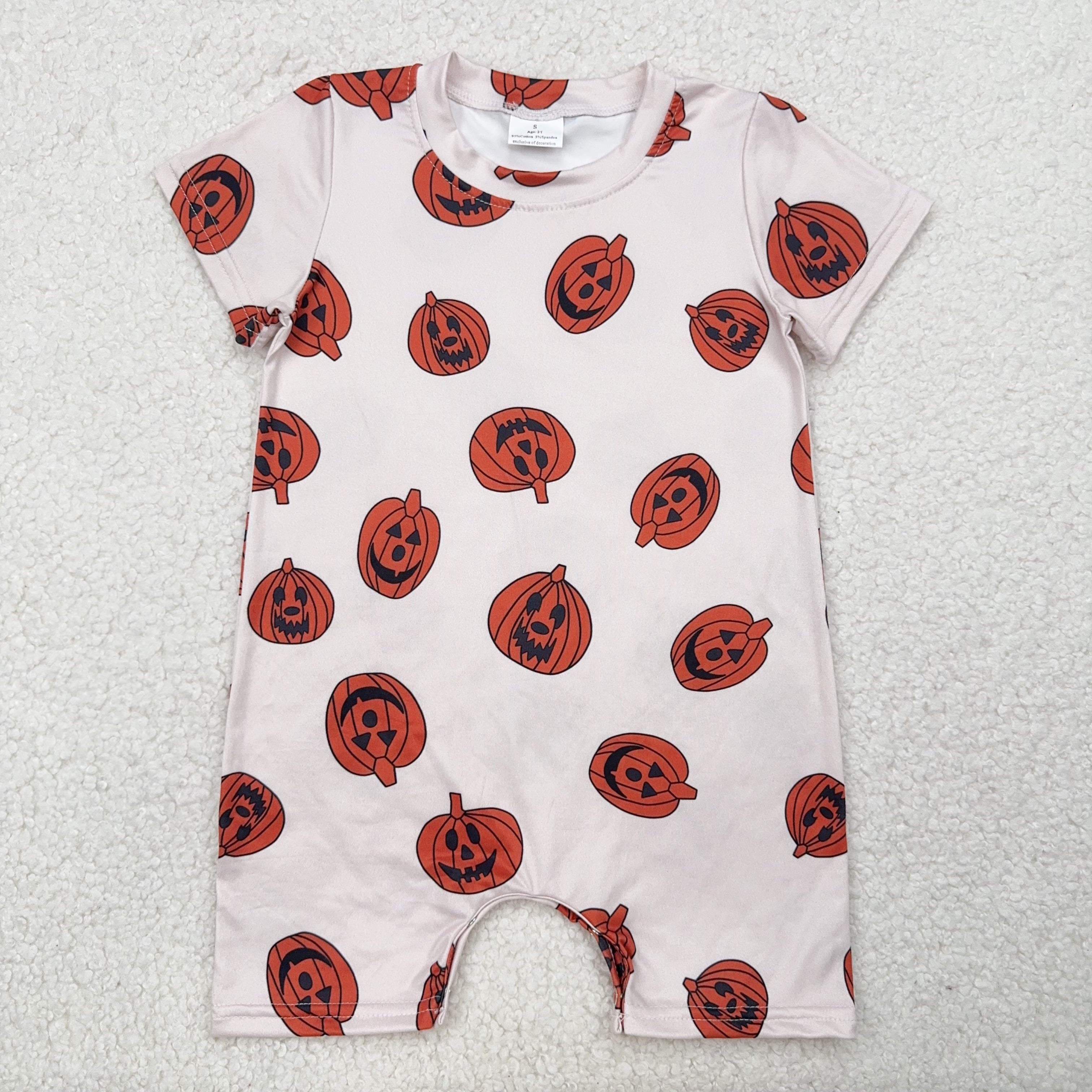 RTS SALES NO MOQ4.19	 南瓜怪浅粉色连体衣Pumpkin Monster Light Pink Bodysuit