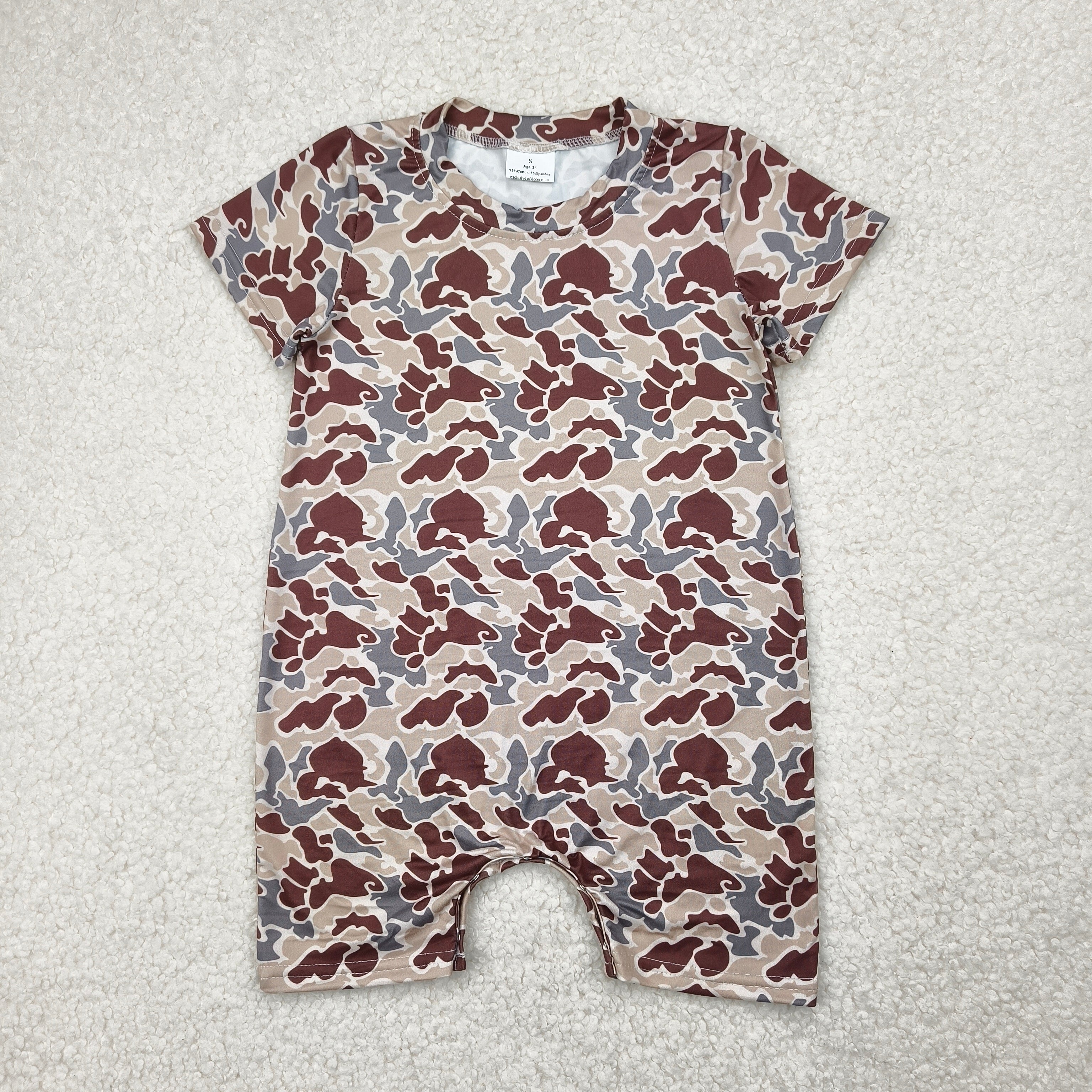 RTS SALES NO MOQ4.19 褐色米白迷彩连体衣Brown and off-white camouflage jumpsuit