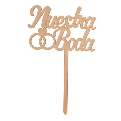Letrero de Madera para Pastel de Boda – Blanco Boutique México