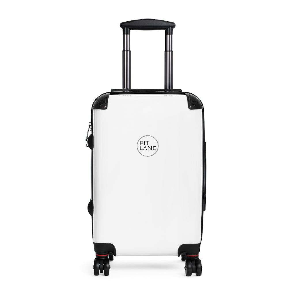 white hard shell cabin suitcase