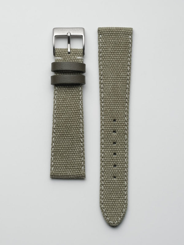 19mm Japanese Heavy Cotton Canvas Watch Strap, Olive Green | Strapcode