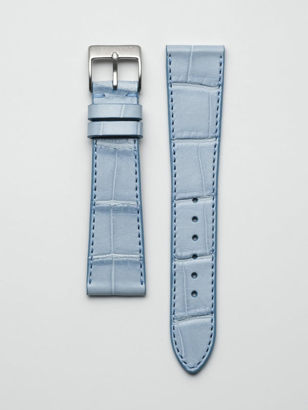 Alligator Leather Strap (Navy Blue, Semi-matte) - Monstraps