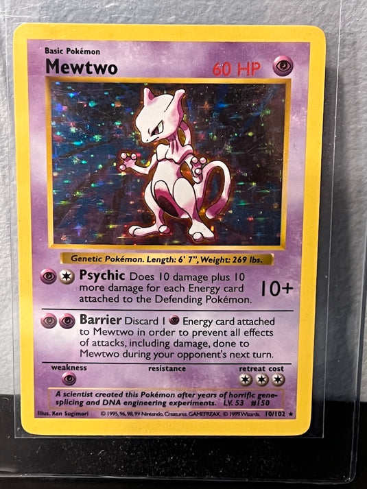 Mewtwo Base Set Holo Shadowless Pokemon Card Wicked Awesome Wax Packs 