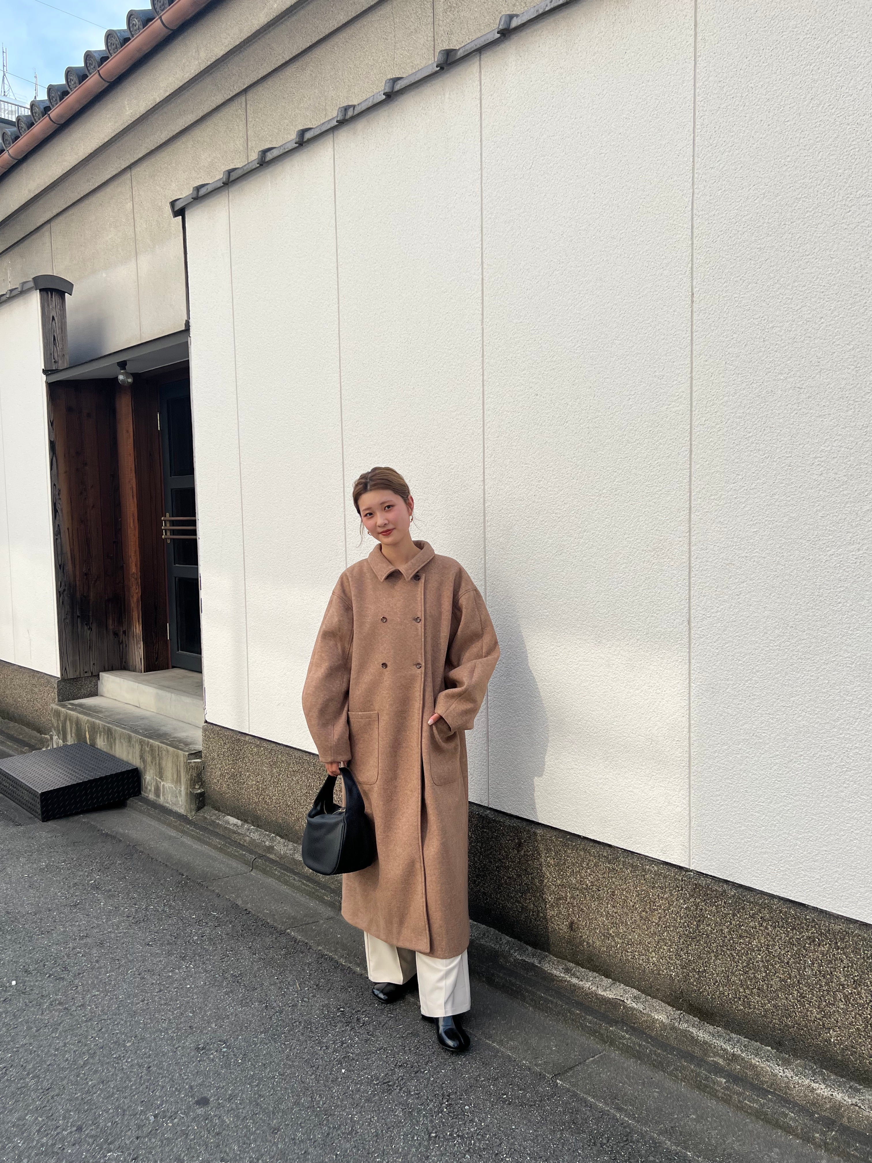 amiur bal collar round sleeve coat - ロングコート