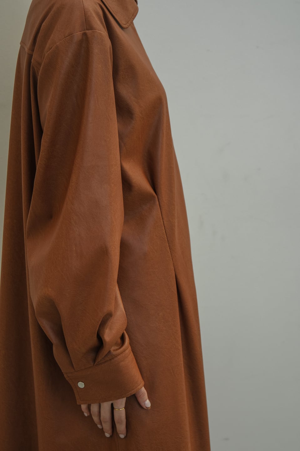 soutien collar soft leather coat